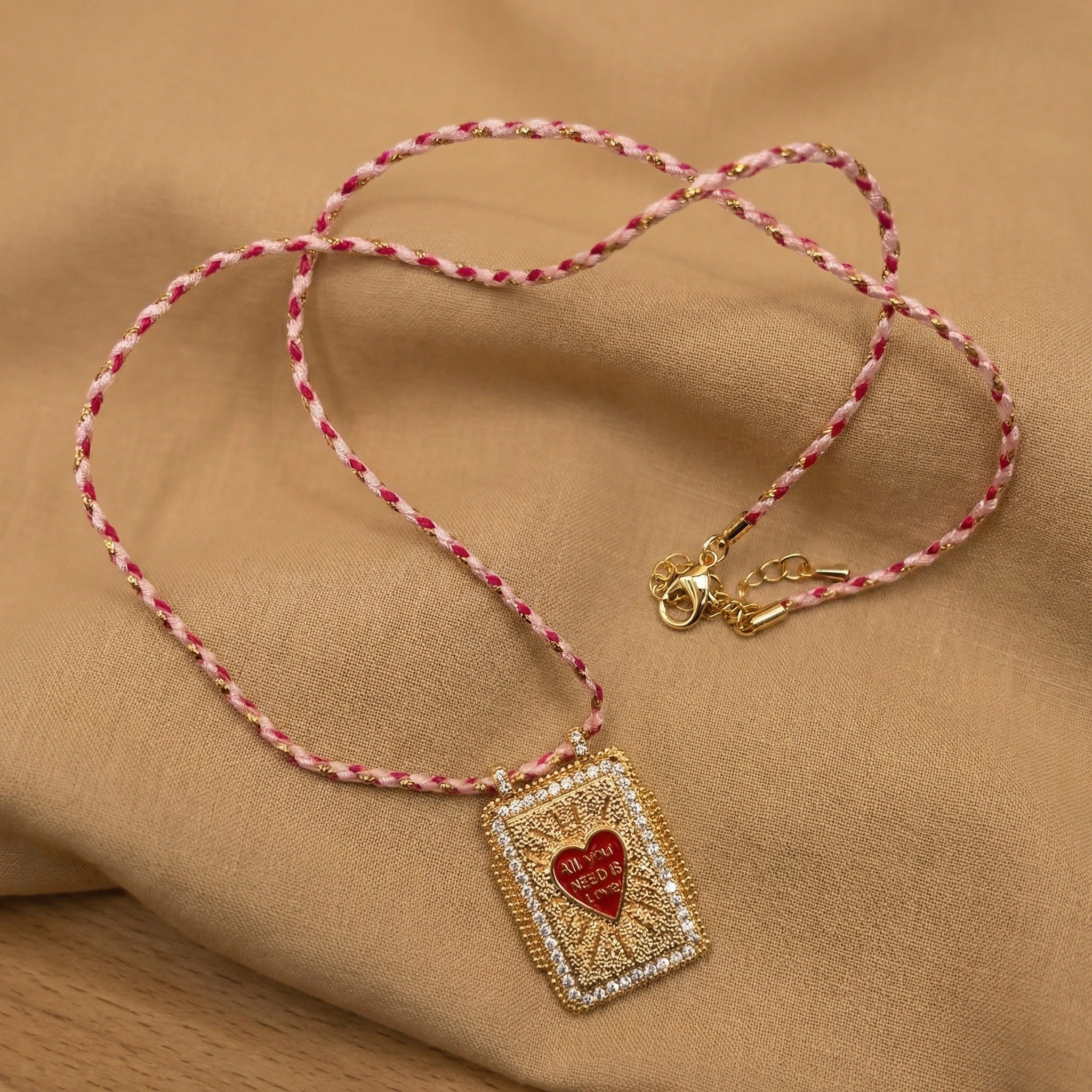 Gold "All You Need Is Love" Heart Necklace – Stainless Steel